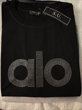 Brand new! Woman’s Black Rhinestone 'dbo' Graphic Tee